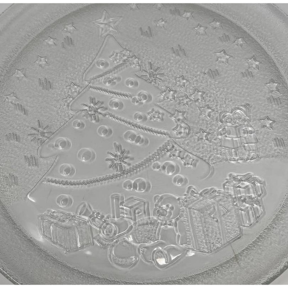 Pasari Indonesia‎ Etched Christmas Tree Platter Toys Gifts 13" Wide - Picture 1 of 5